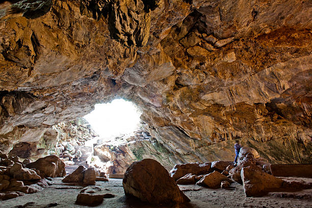 Places visit in Araku the Burra Caves are naturally created caves this the entrance  into the caves.